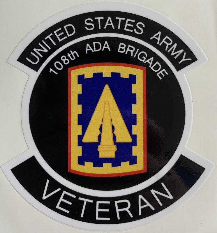 US Army 108th ADA Air Defense Artillery Brigade Veteran Sticker - Decal ...