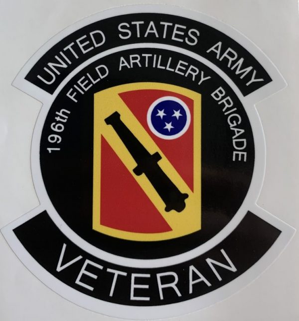 US Army 196th Field Artillery Brigade Veteran Sticker - Decal Patch - Co