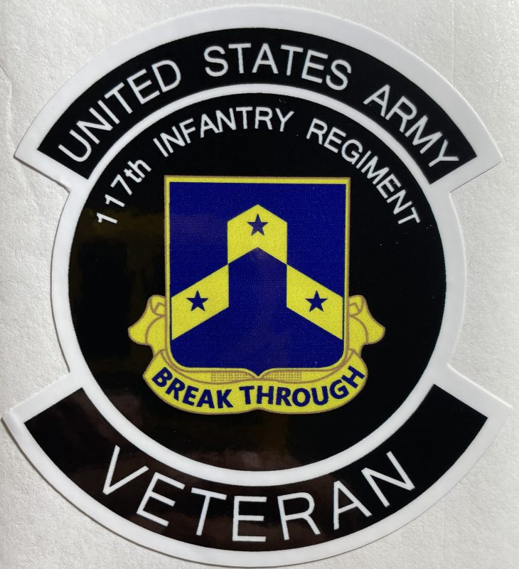 US Army 117th Infantry Regiment Veteran Sticker - Decal Patch - Co
