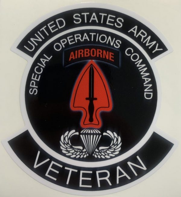 US Army Special Operations Command Airborne Veteran Sticker - Decal ...