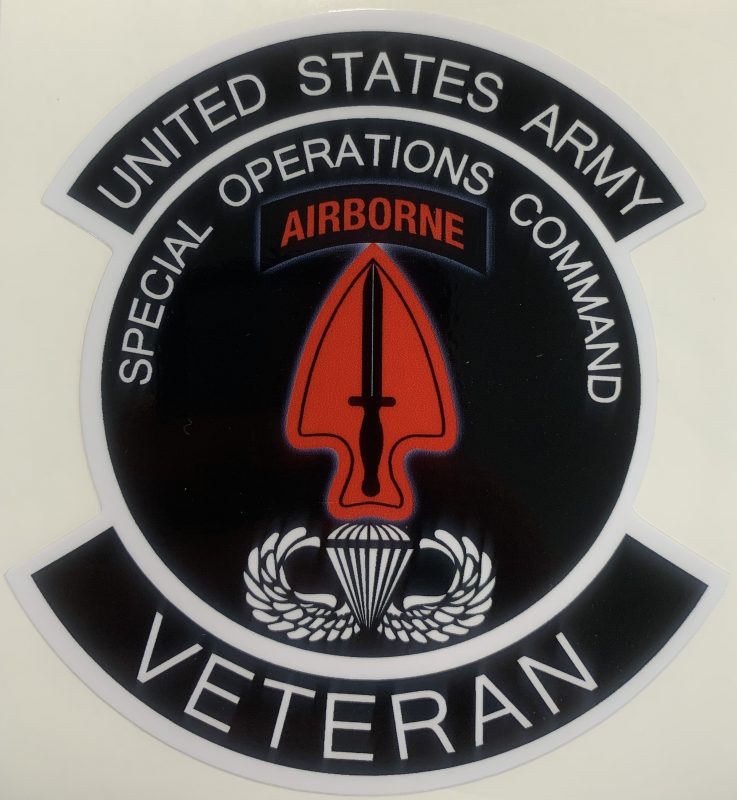 Us Army Special Operations Command Airborne Veteran Sticker Decal