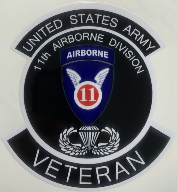 US Army 11th Airborne Division Veteran Sticker - Decal Patch - Co