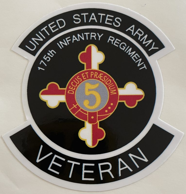 US Army 175th Infantry Regiment Veteran Sticker - Decal Patch - Co