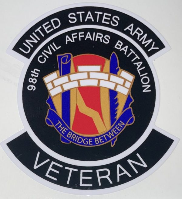 US Army 98th Civil Affairs Battalion Veteran Sticker - Decal Patch - Co