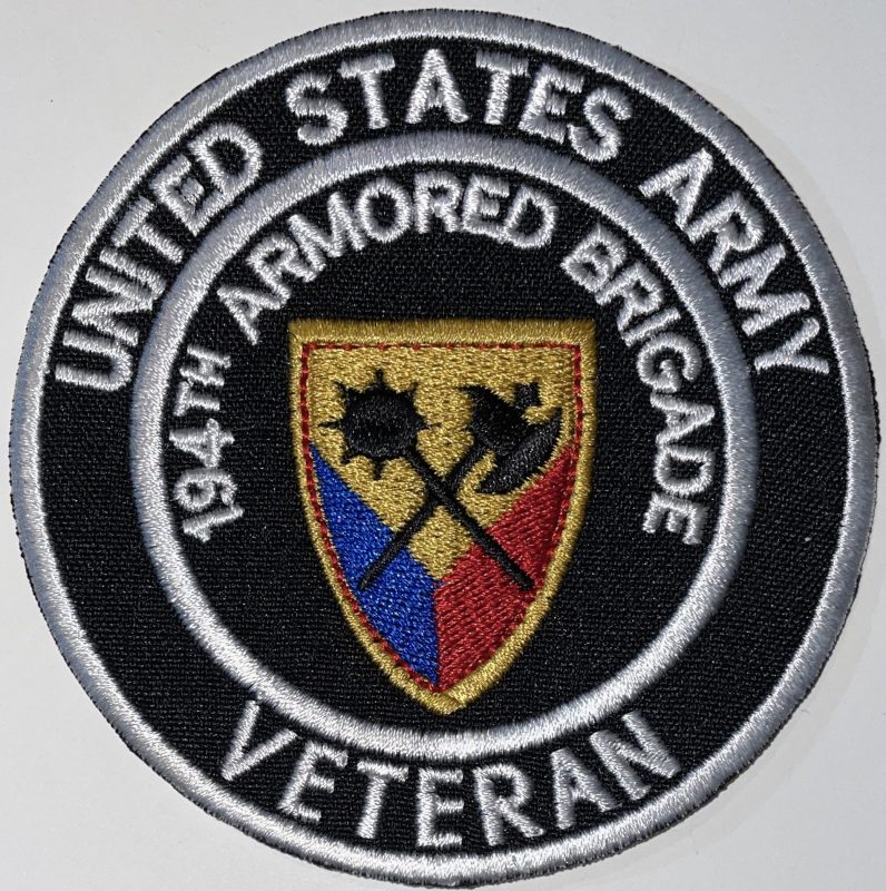 US Army 194th Armored Brigade Veteran Patch - Decal Patch - Co