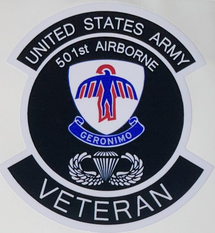 US Army 501st Parachute Infantry Regiment Airborne Veteran 