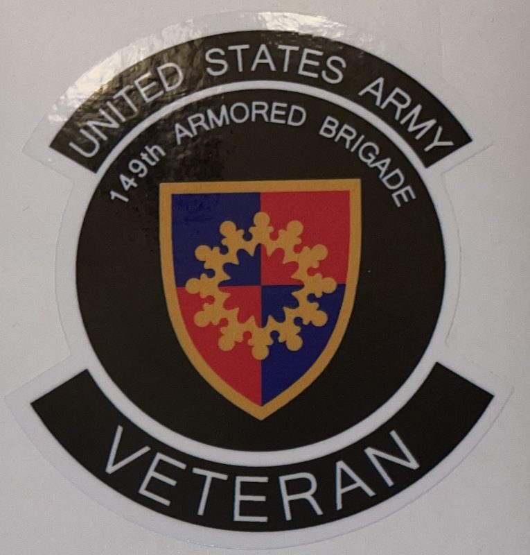 US Army 149th Armored Brigade Veteran Sticker - Decal Patch - Co