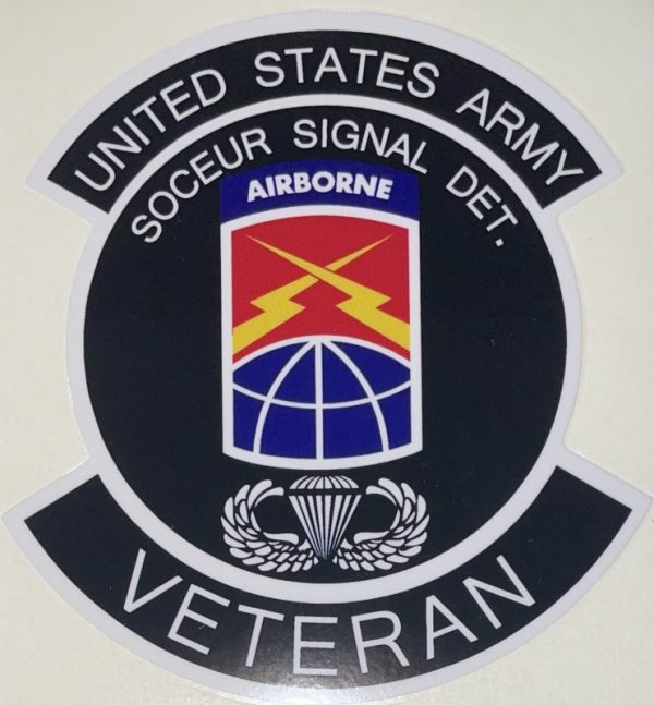 US Army Soceur Signal Det. Airborne Veteran Sticker - Decal Patch - Co