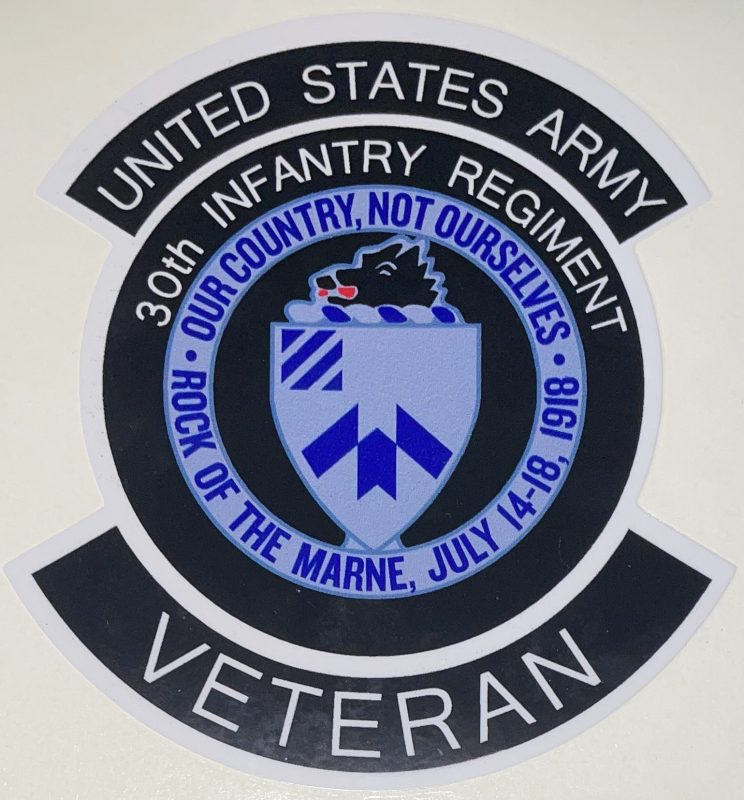 US Army 30th Infantry Regiment Veteran Sticker - Decal Patch - Co