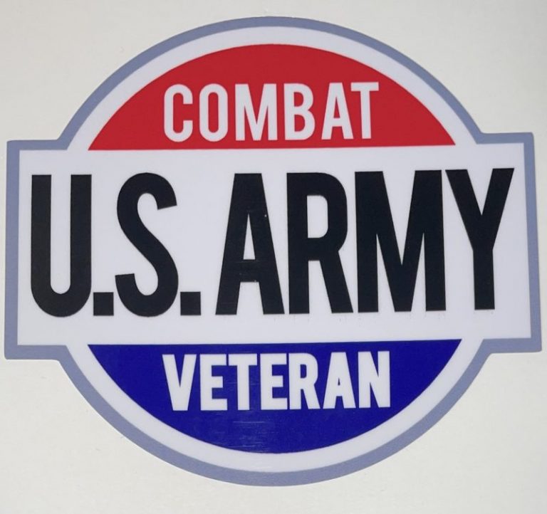 Combat US Army Veteran Sticker - Decal Patch - Co