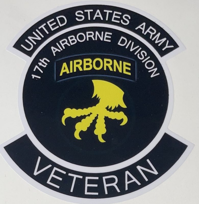 US Army 17th Airborne Division Veteran Sticker - Decal Patch - Co