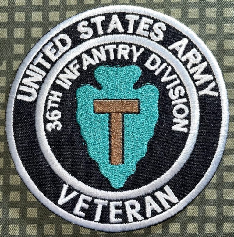 US Army 36th Infantry Division Veteran Patch - Decal Patch - Co