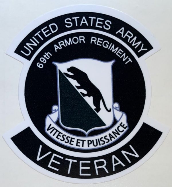 US Army 69th Armor Regiment Veteran Sticker - Decal Patch - Co