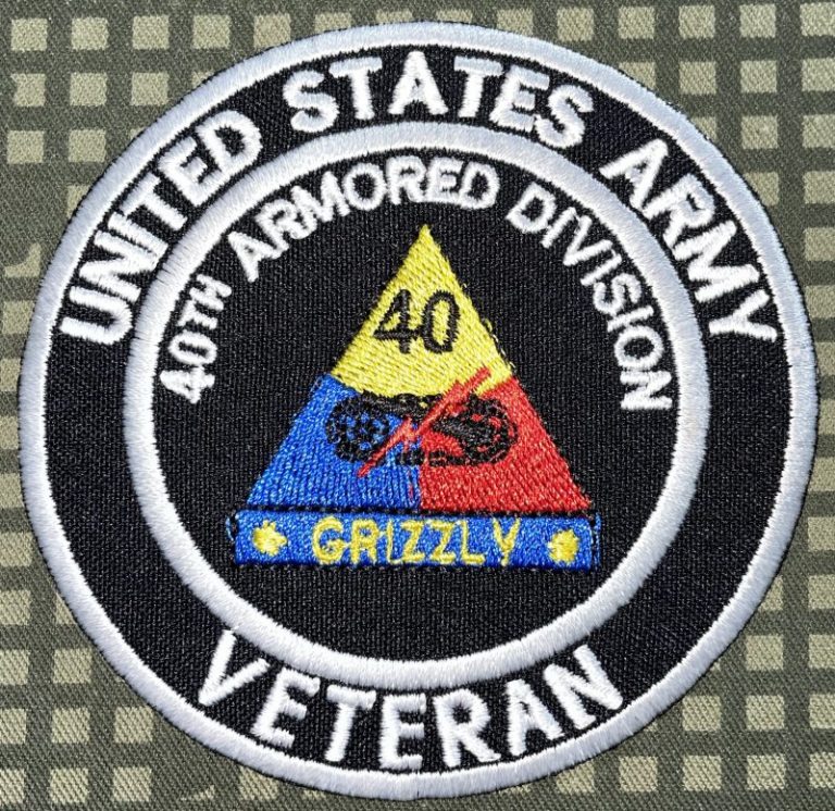 US Army 40th Armored Division Veteran Patch 3