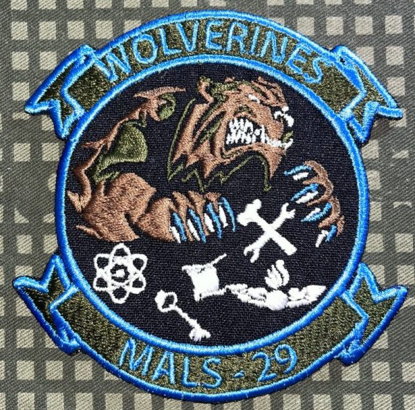 USMC MALS-29 Wolverines Patch - Decal Patch - Co