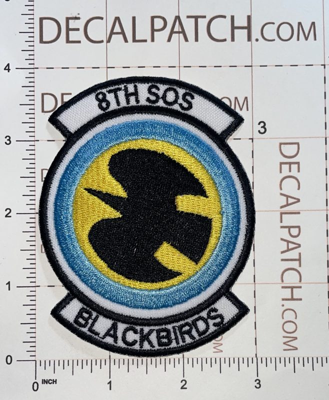 USAF 8th SOS Special Operation Sq Blackbirds Patch - Decal Patch - Co