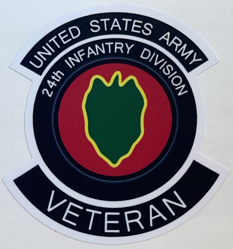 US Army 24th Infantry Division Veteran Sticker - Decal Patch - Co