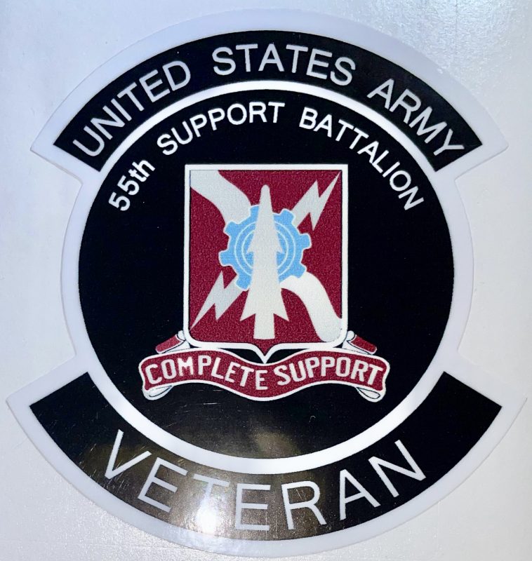 US Army 55th Support Battalion Veteran Sticker - Decal Patch - Co