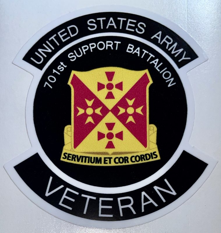 US Army 701st Support Battalion Veteran Sticker - Decal Patch - Co