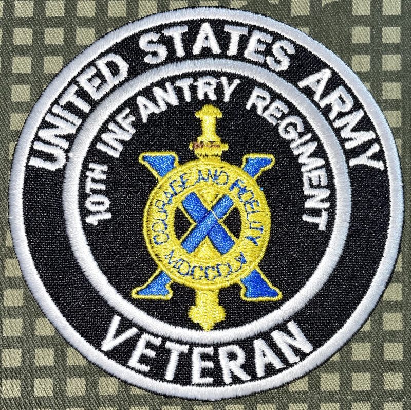 US Army 10th Infantry Regiment Veteran Patch - Decal Patch - Co